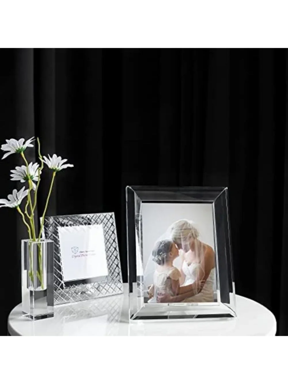 Elegant 5x7 Inch Crystal Picture Frame for Weddings & Home Decor, Gift-Ready